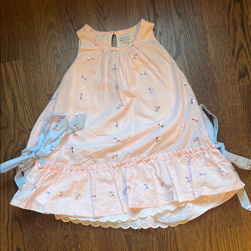 Lindsey Berns Sleeveless Dress with Floral Embroidery
